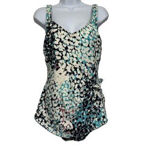 Vintage Maxine of Hollywood Cheetah Leopard Halter Cross Swimsuit Size 12 #4017